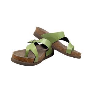 Mephisto Green Helen Toe Loop Sandals Womens 6 / EU 36